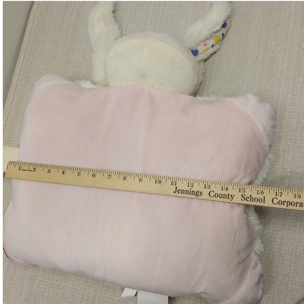 2010 Pillow Pets Bunny Rabbit Plush Cream Pink Polka Dot Ears Stuffed Animal 18